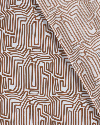 Viscose motif Labirynthe : disponible en orange, citron et noir - Mercerine