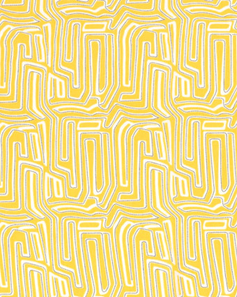 Viscose motif Labirynthe : disponible en orange, citron et noir - Mercerine