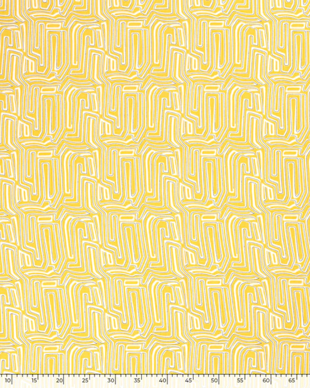 Viscose motif Labirynthe : disponible en orange, citron et noir - Mercerine