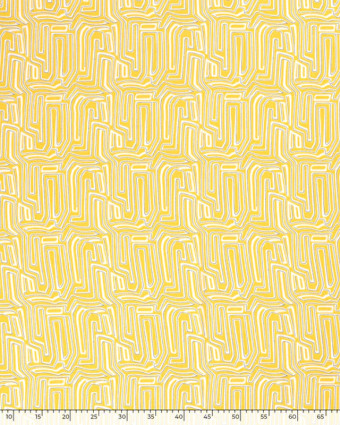 Viscose motif Labirynthe : disponible en orange, citron et noir - Mercerine