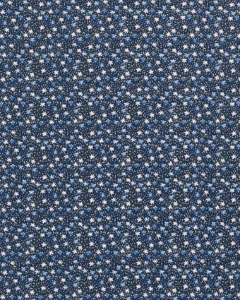 Popeline de coton Tapis de Fleur : Rose Violine ou Bleu - Mercerine