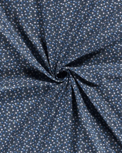 Popeline de coton Tapis de Fleur : Rose Violine ou Bleu - Mercerine