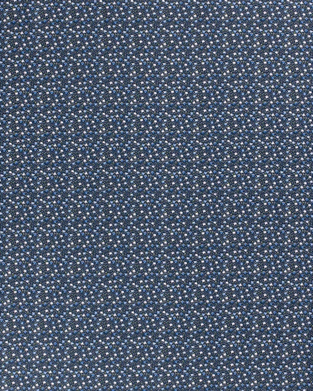 Popeline de coton Tapis de Fleur : Rose Violine ou Bleu - Mercerine
