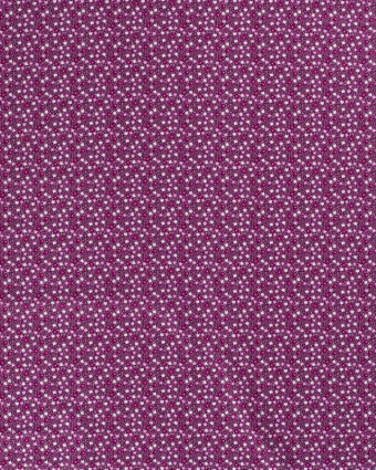 Popeline de coton Tapis de Fleur : Rose Violine ou Bleu - Mercerine