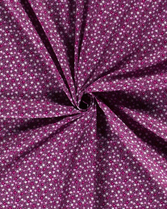Popeline de coton Tapis de Fleur : Rose Violine ou Bleu - Mercerine