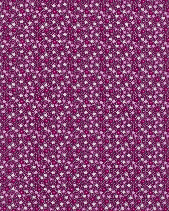 Popeline de coton Tapis de Fleur : Rose Violine ou Bleu - Mercerine