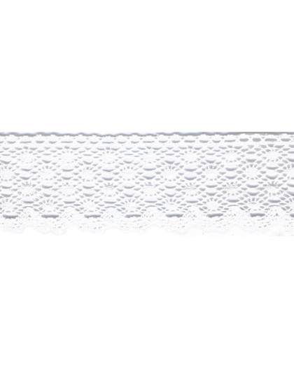 Ruban dentelle Coton feston 30mm : 5 coloris doux - Mercerine