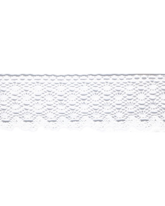 Ruban dentelle Coton feston 30mm : 5 coloris doux - Mercerine