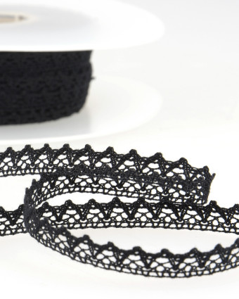 Ruban dentelle Coton Fine pointe 8mm : 5 coloris doux - Mercerine