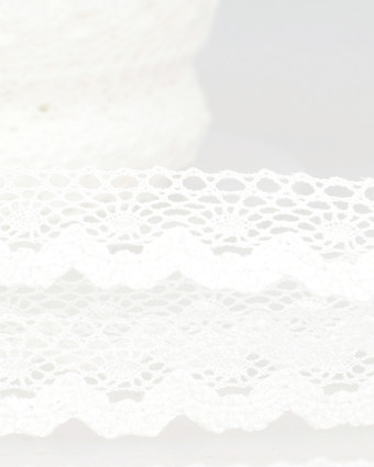 Ruban dentelle Coton feston 13mm : 5 coloris doux - Mercerine