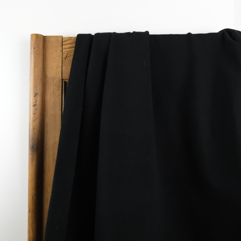 Tissu Jersey Noir Molleton Doux BIO - Mercerine