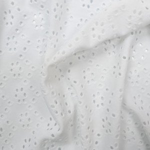 Jersey broderie anglaise blanc
