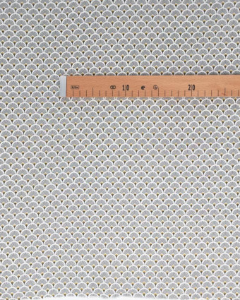 Coton imprimé Eventails Gris Or x10cm