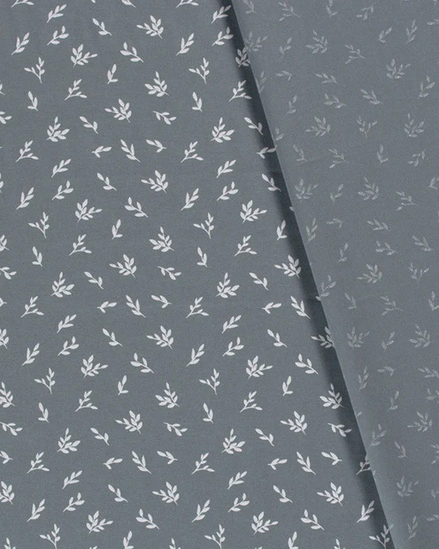 Popeline Coton Feuille Olivier OekoTex, disponible 5 couleurs - Mercerine