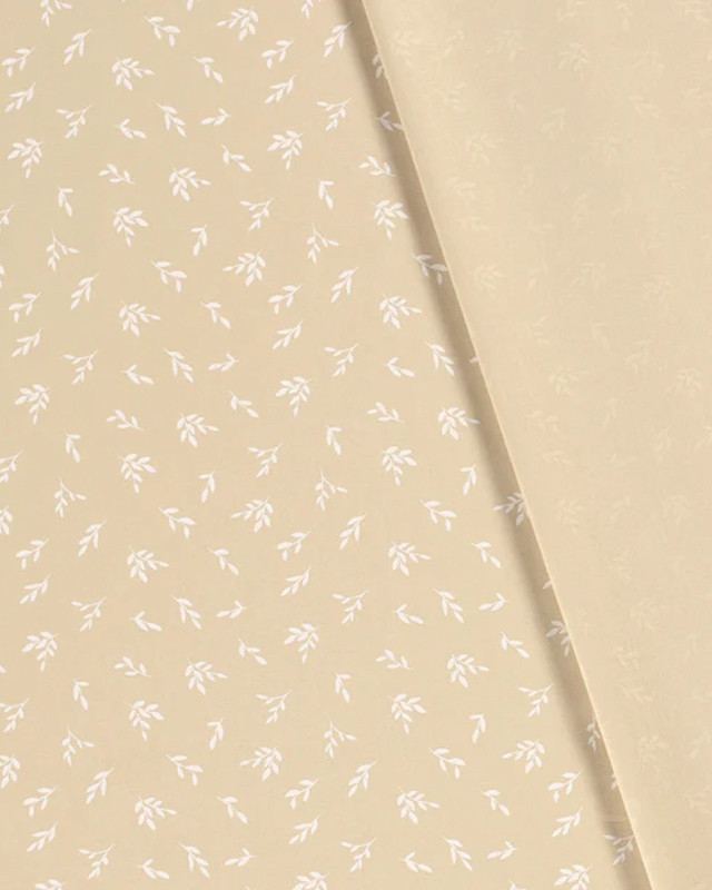 Popeline Coton Feuille Olivier OekoTex, disponible 5 couleurs - Mercerine