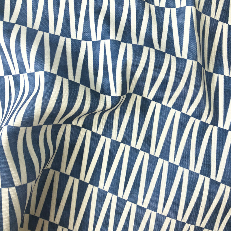 Tissu extérieur Dralon Graphique blanc Fond Bleu Ocean - Mercerine