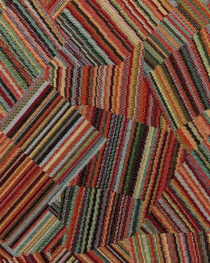 Tissu Jacquard au mètre : rayures abstraites multicolore - Mercerine