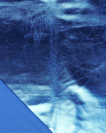 Tissu lamé brillant bleu stretch - Mercerine