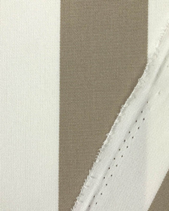 Tissu Extérieur Rayé Taupe Traité Teflon 160Cm  - Mercerine
