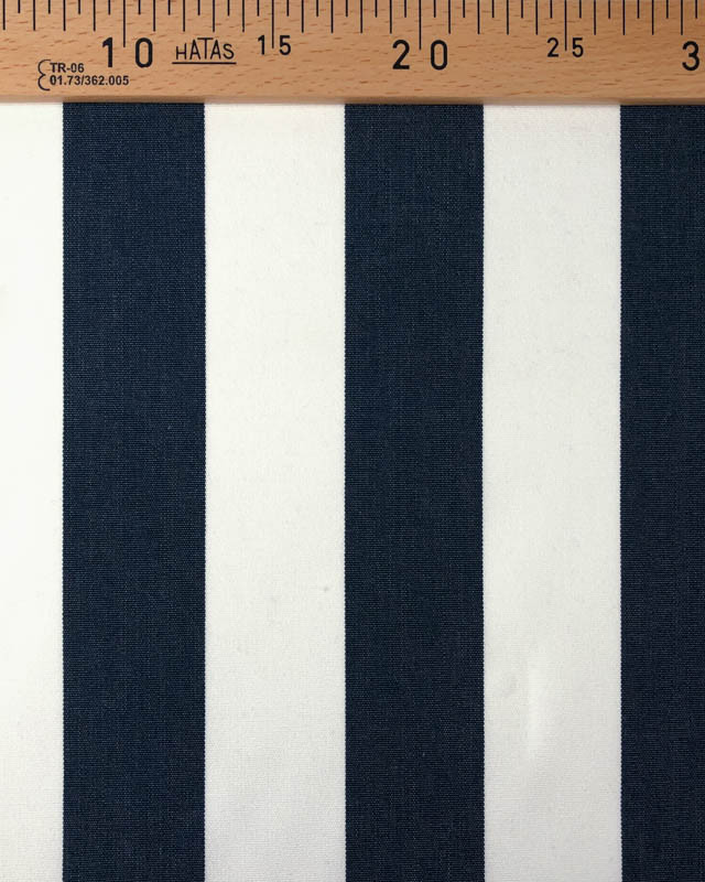 Tissu Toile Extérieure Rayures Marine Traité Anti Taches 160Cm  - Mercerine