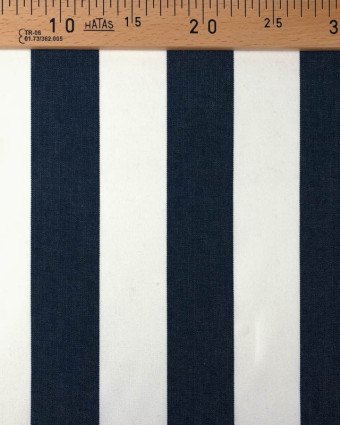Tissu Toile Extérieure Rayures Marine Traité Anti Taches 160Cm  - Mercerine