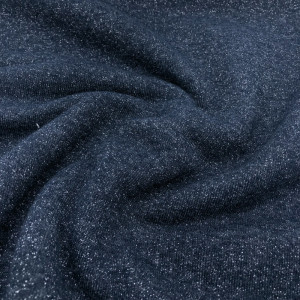 Sweat coton bleu nuit pailleté - Mercerine