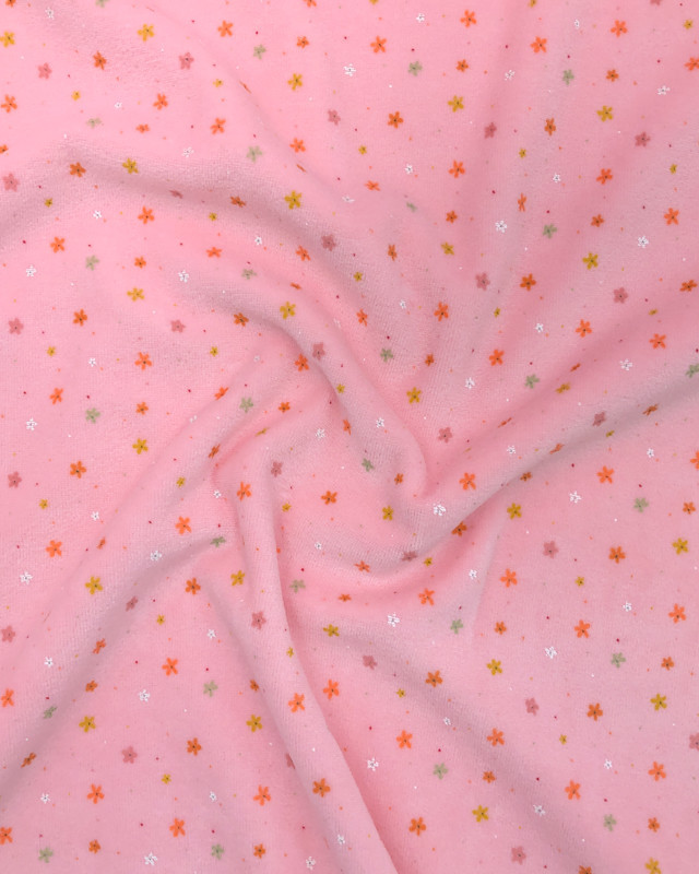 Pyjama Petite Fleur Fond Rose    - Mercerine