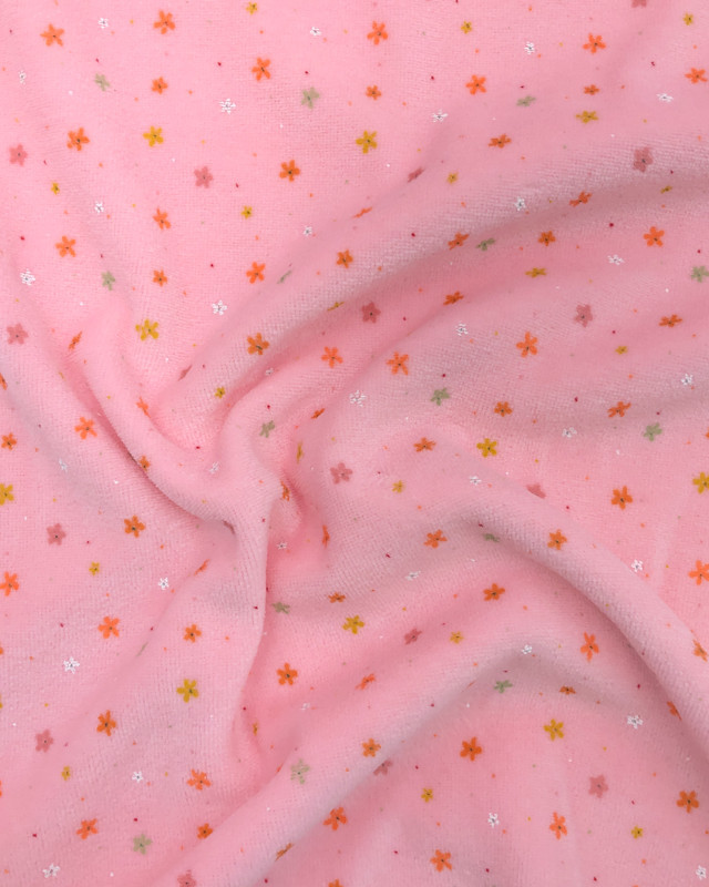 Pyjama Petite Fleur Fond Rose  - Mercerine