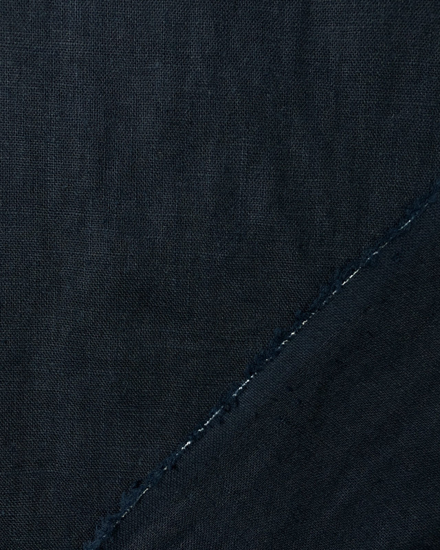Tissu lin uni bleu navy oeko-tex - Mercerine