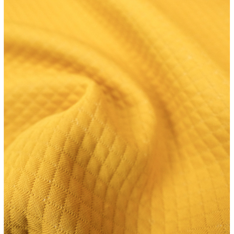 Tisu Jersey coton matelassé jaune moutarde - Mercerine