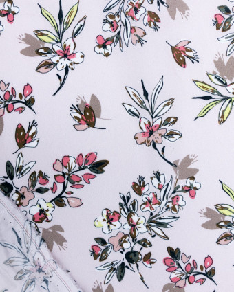 Tissu Viscose Rose pastel en Fleur - Exclusivité Mercerine