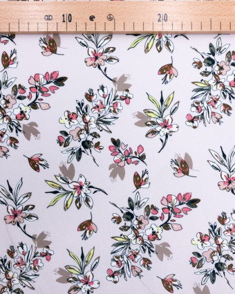 Tissu Viscose Rose pastel en Fleur - Exclusivité Mercerine