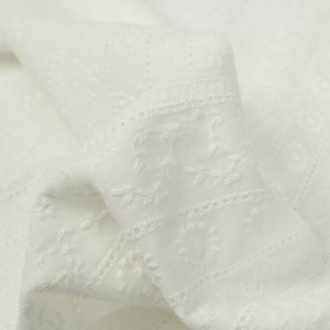 Broderie Anglaise Blanc Bande...