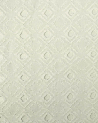 Broderie Anglaise Géométrique Losange Blanc Crème - Mercerine