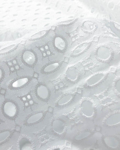 Broderie Anglaise Pétale géométrique Blanc Crème - Mercerine