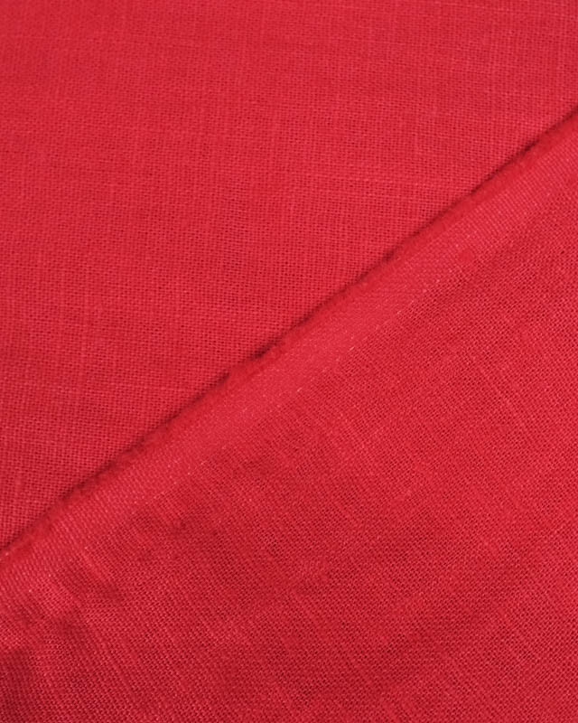 Tissu Lin 100% rouge oeko-tex - Mercerine