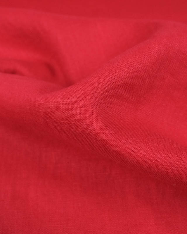 Tissu 100% lin rouge - Mercerine