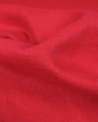 Tissu 100% lin rouge - Mercerine