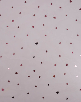 Tissu au mètre : Tulle Cœur Rose / Nouveauté - Mercerine