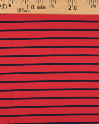 Jersey marin Rouge Raye Bleu Marine - Mercerine