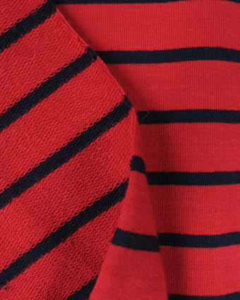 Jersey Marin Rouge Raye Bleu Marine - Mercerine