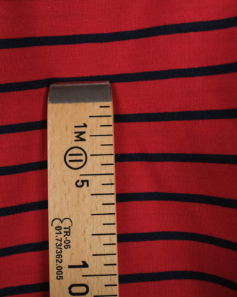 Jersey marin Rouge Raye Bleu Marine - Mercerine