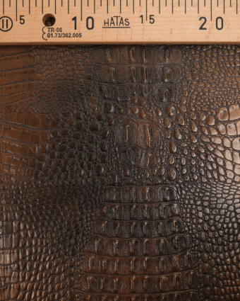 Tissu Simili Cuir Timsah Chocolat   - Mercerine
