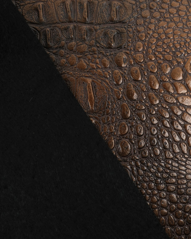 Tissu Simili Cuir Timsah Chocolat   - Mercerine
