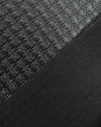 Tissu Simili Cuir Tressé Noir - Mercerine