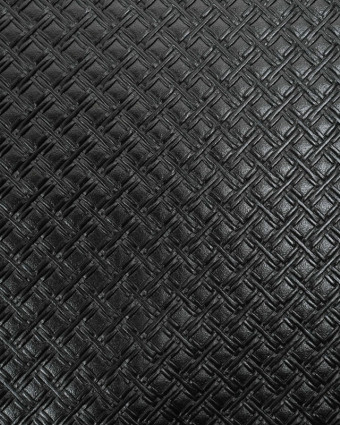 Tissu Simili Cuir Tressé Noir - Mercerine