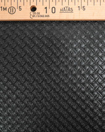 Tissu Simili Cuir Tressé Noir - Mercerine