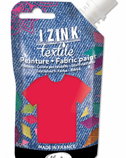 Izink Peinture Textile Rouge Velours 80 Ml - Mercerine