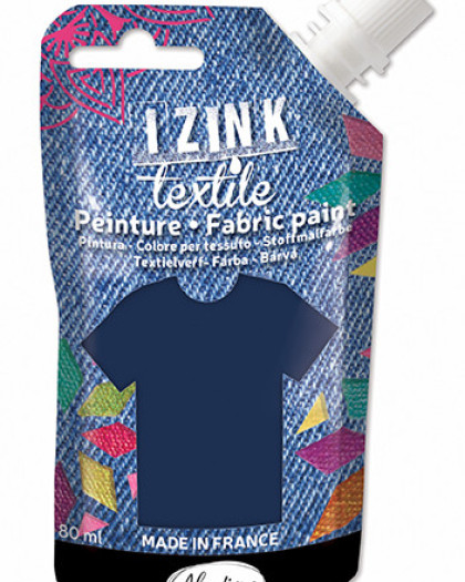 Izink Peinture Textile Bleu Nuit Denim 80 ML - Mercerine