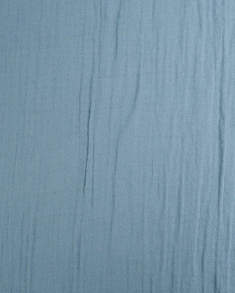 Double Gaze de coton Bleu Mer - Tissu bio  - Mercerine